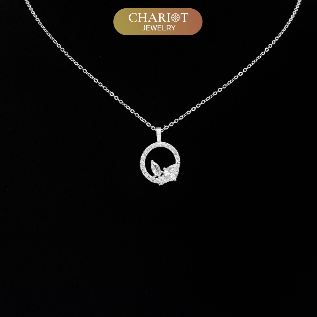 Dây chuyền bạc DCJ21 925 Vòng hoa lá ChariotJewelry