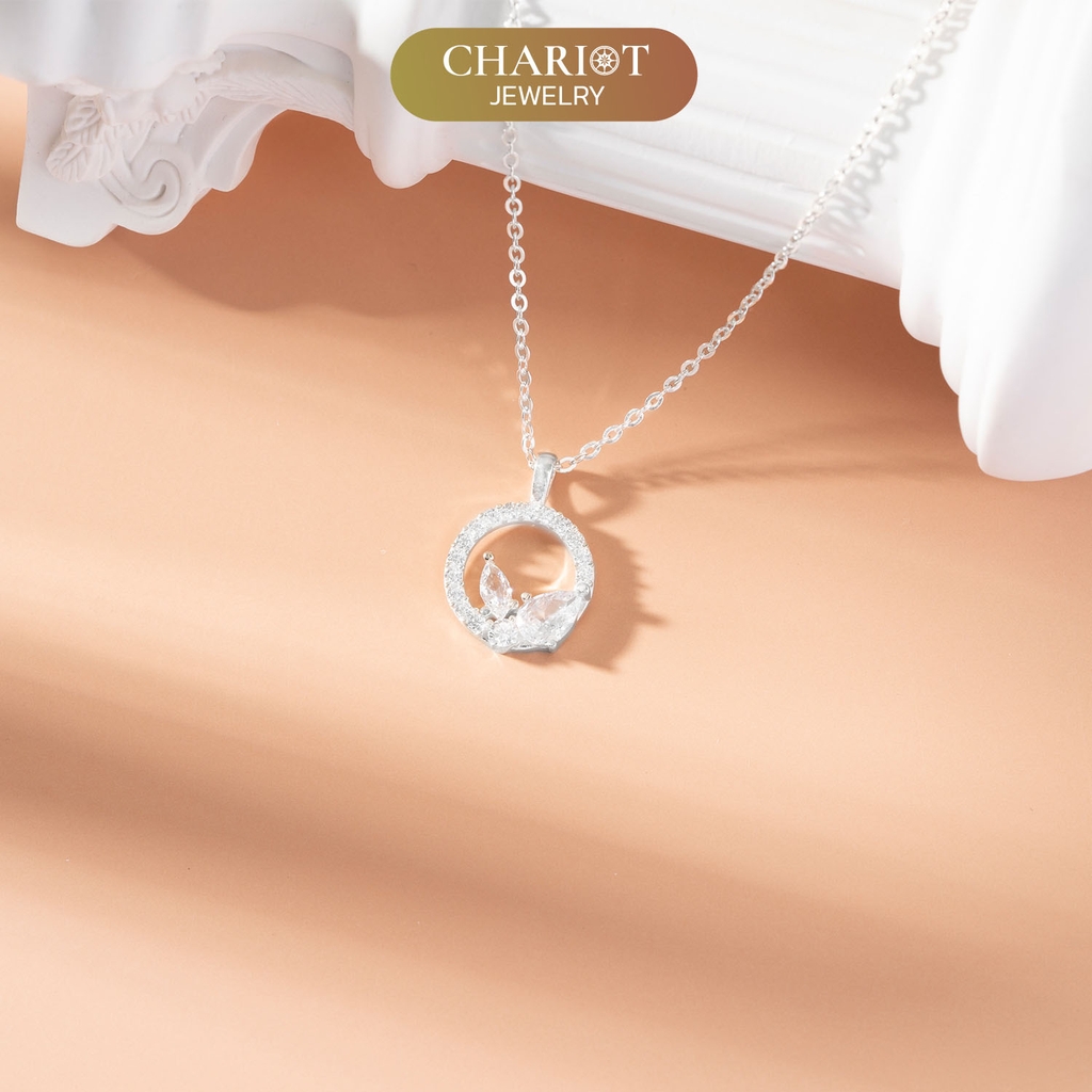 Dây chuyền bạc DCJ21 925 Vòng hoa lá ChariotJewelry