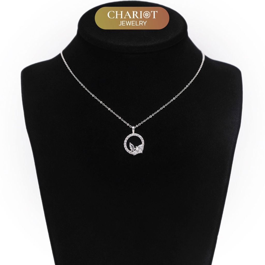 Dây chuyền bạc DCJ21 925 Vòng hoa lá ChariotJewelry