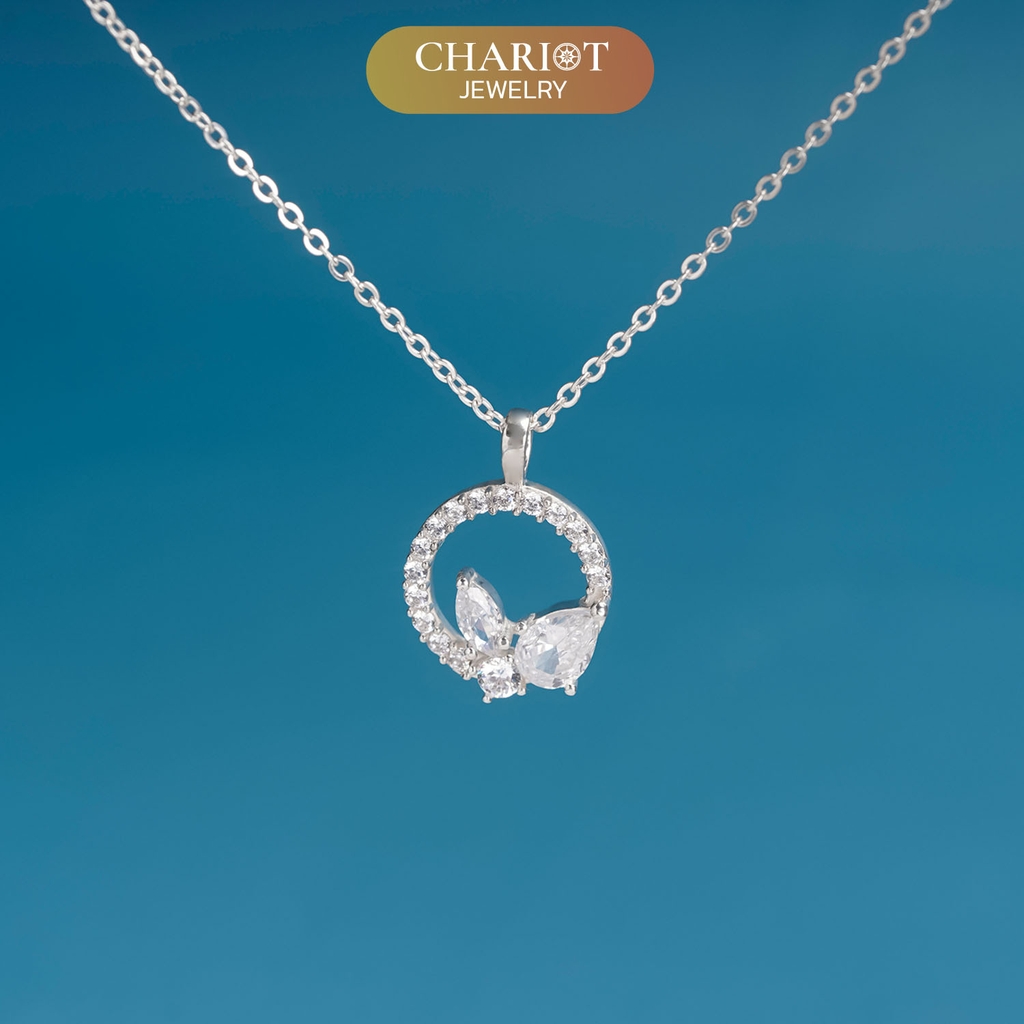 Dây chuyền bạc DCJ21 925 Vòng hoa lá ChariotJewelry