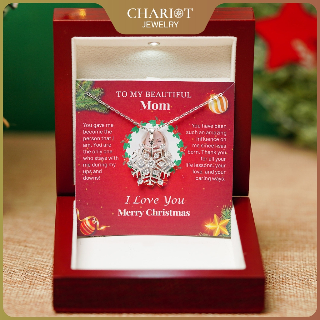 Dây chuyền bạc DCJ29 Bông tuyết lấp lánh s925 ChariotJewelry