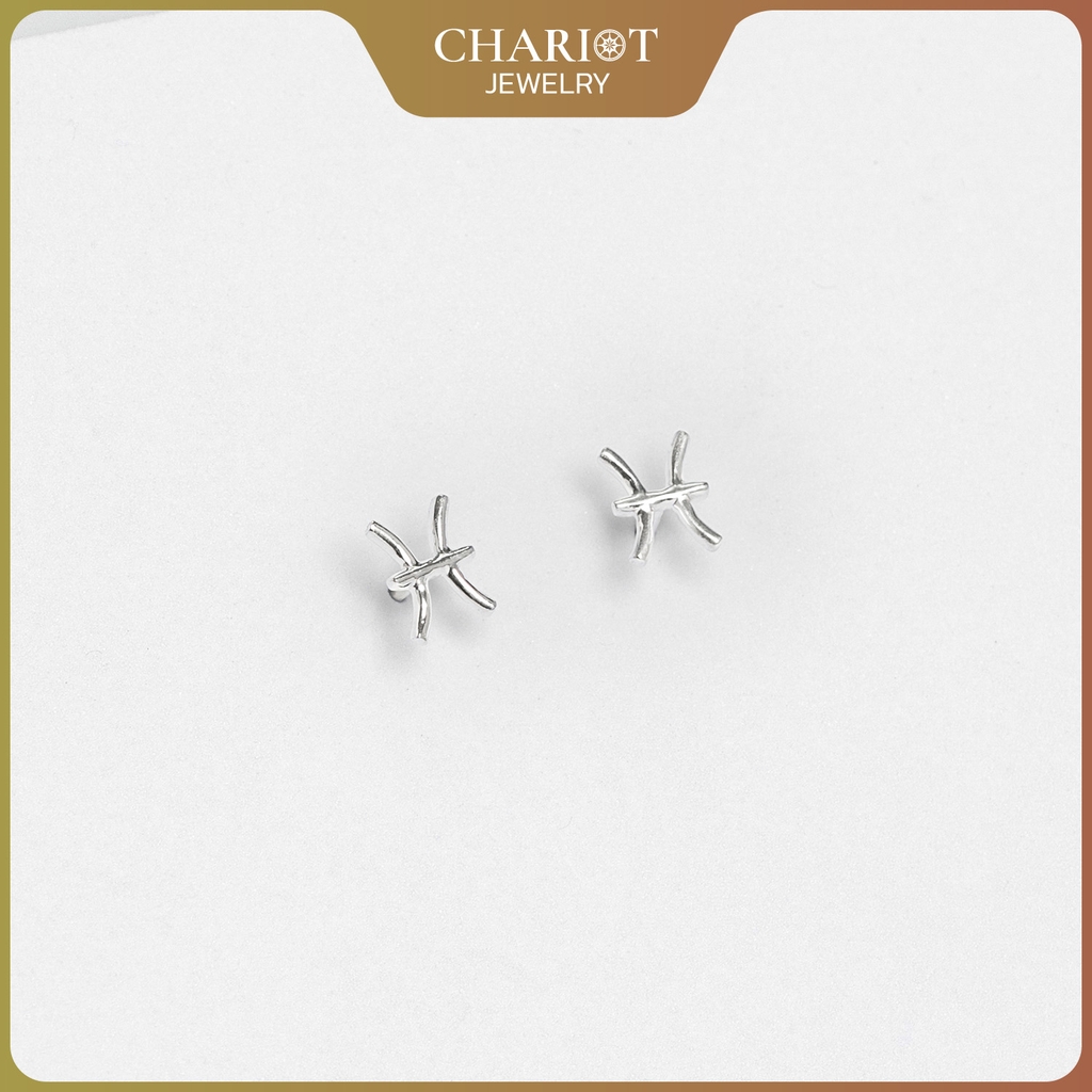 Khuyên tai bạc ECJ53 dấu ấn cung hoàng đạo ChariotJewelry