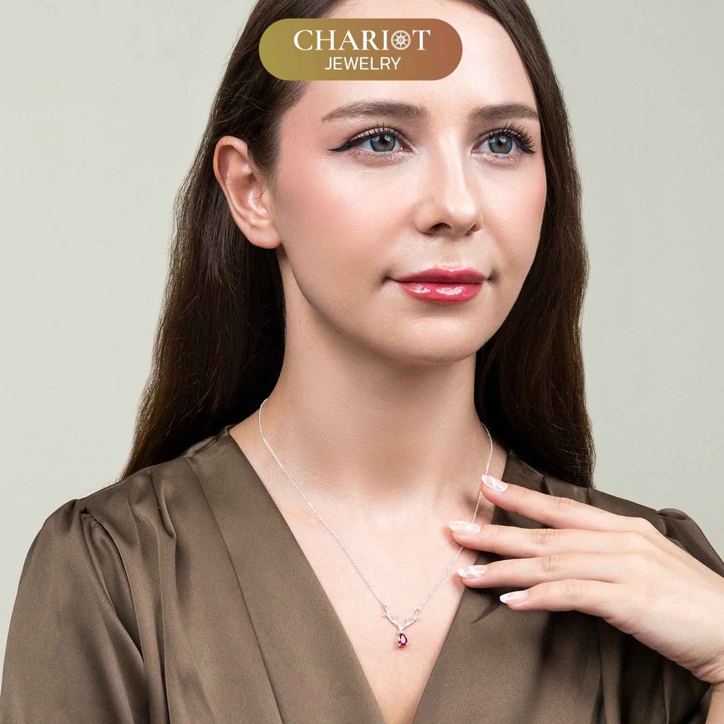 Dây chuyền bạc DCJ28 Reindeer Antler S925 ChariotJewelry