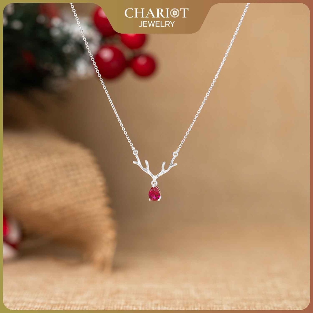 Dây chuyền bạc DCJ28 Reindeer Antler S925 ChariotJewelry
