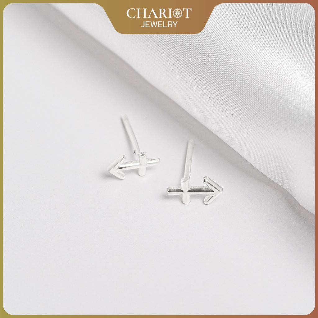 Khuyên tai bạc ECJ53 dấu ấn cung hoàng đạo ChariotJewelry