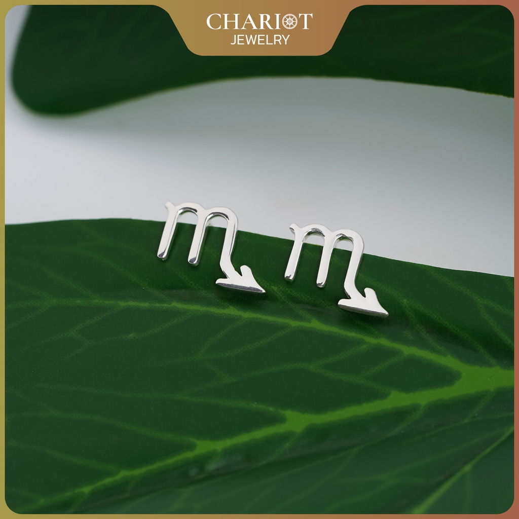 Khuyên tai bạc ECJ53 dấu ấn cung hoàng đạo ChariotJewelry