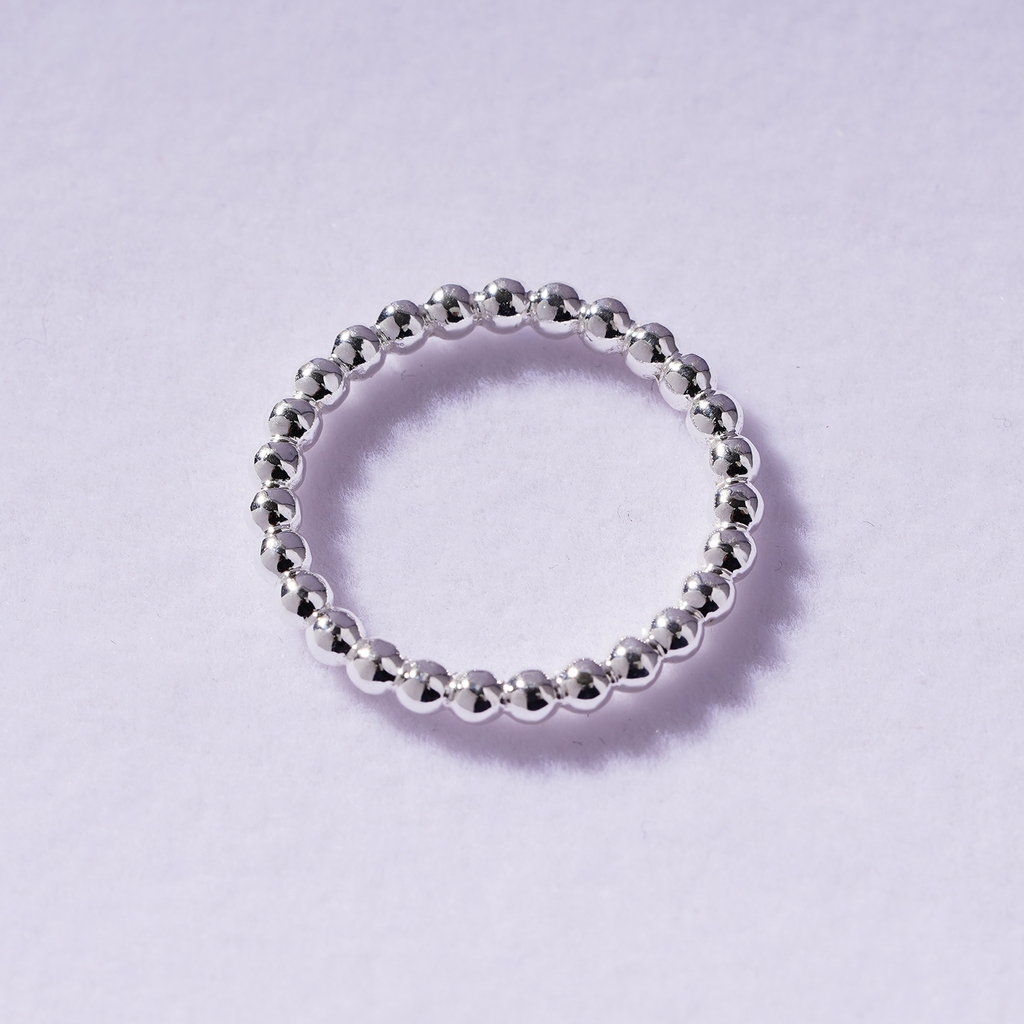 Nhẫn bạc NCJ03 hạt kết trơn, quà tặng sinh nhật  dành cho bạn gái ChariotJewelry