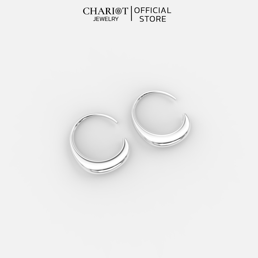 Khuyên Tai Bạc EJC48 Hình Chữ C Chariot Jewelry