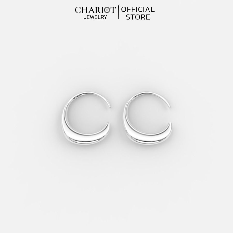 Khuyên Tai Bạc EJC48 Hình Chữ C Chariot Jewelry