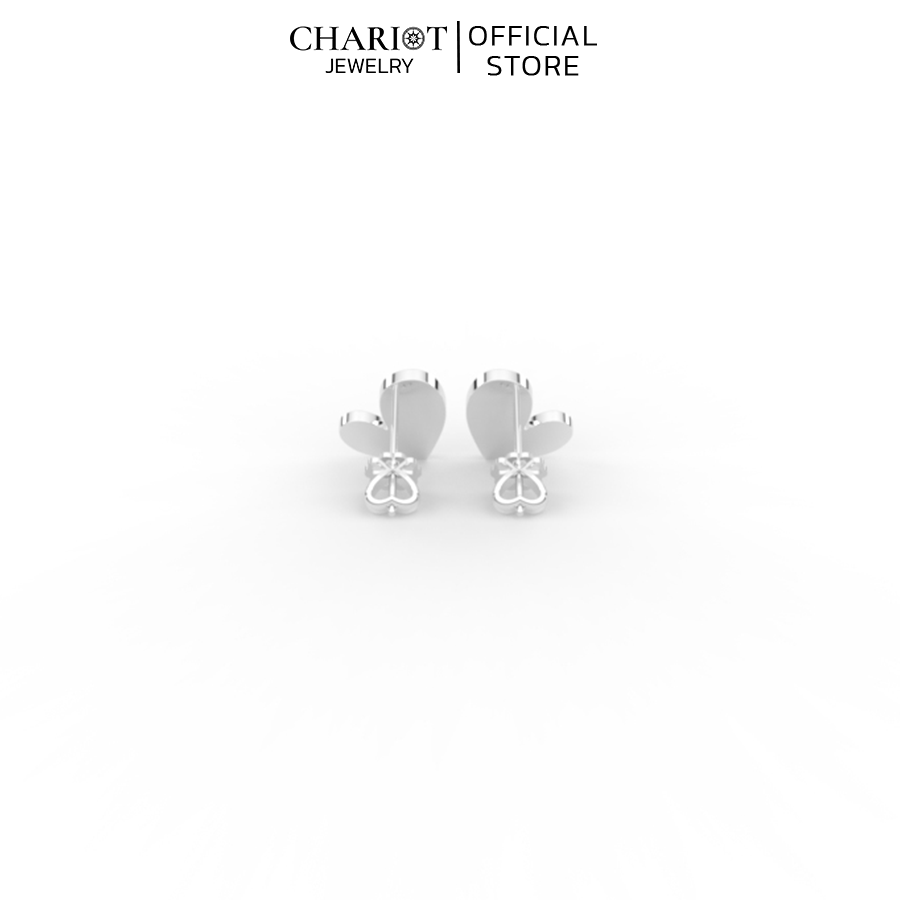 Khuyên Tai Bạc EJC54 Hình Trái Tim Chariot Jewelry
