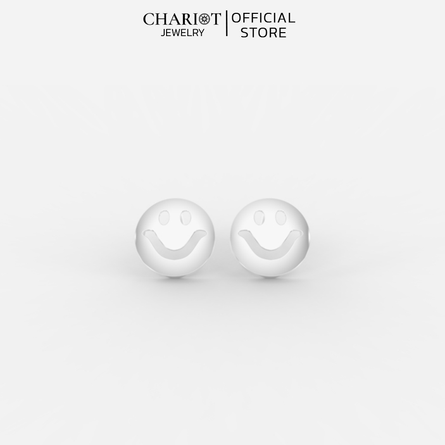Khuyên Tai Bạc EJC63 Mặt Cười Chariot Jewelry
