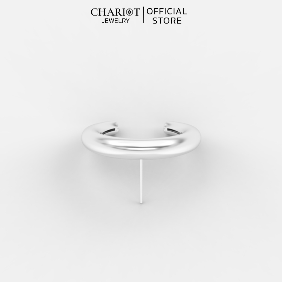 Khuyên Tai Bạc EJC67 Hình Bán Nguyệt Chariot Jewelry