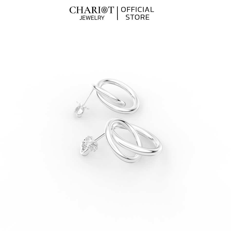 Khuyên Tai Bạc EJC68 2 Vòng Chariot Jewelry