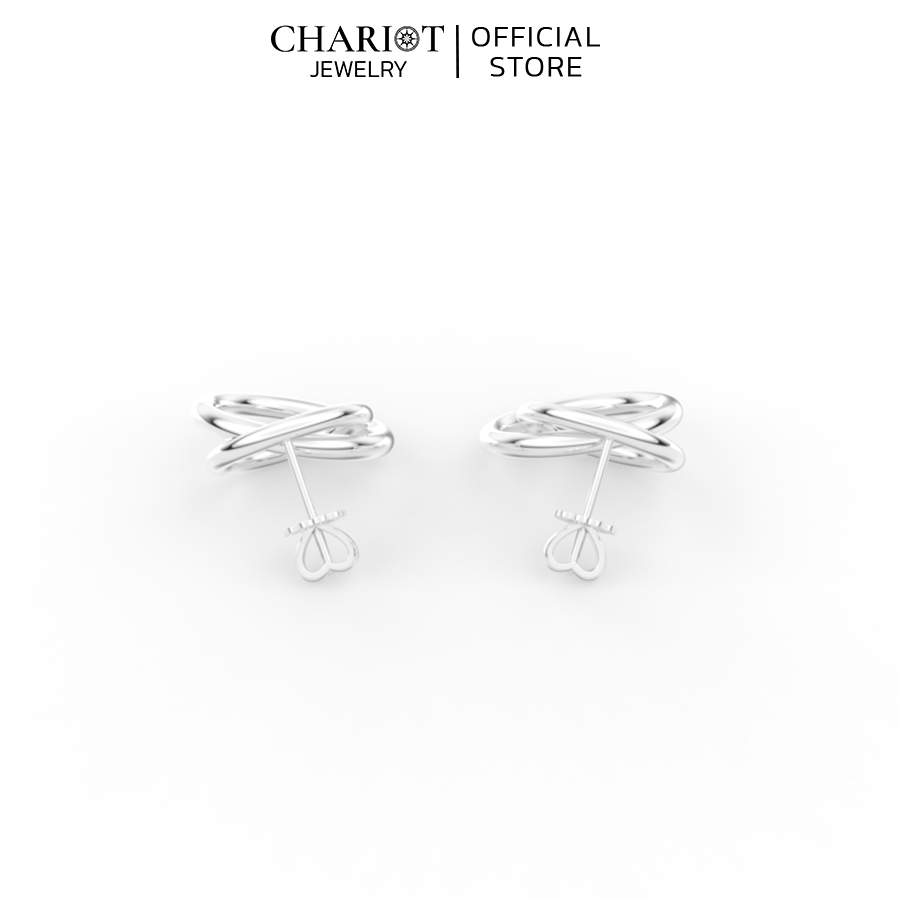 Khuyên Tai Bạc EJC68 2 Vòng Chariot Jewelry