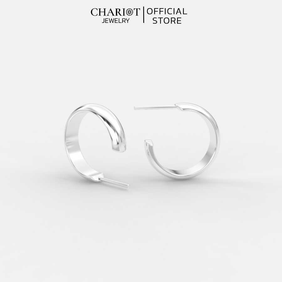 Khuyên Tai Bạc ECJ69 Basic Chariot Jewelry