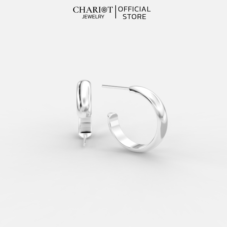 Khuyên Tai Bạc ECJ69 Basic Chariot Jewelry