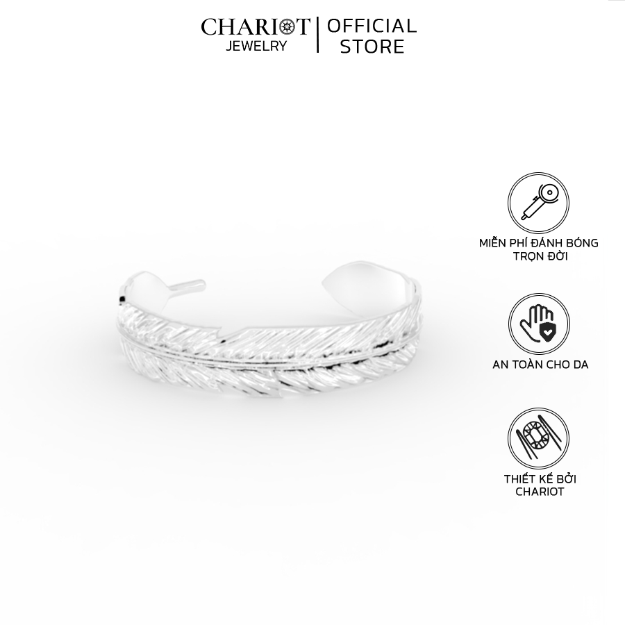 Vòng Tay Bạc BCJ130 Hình Lá Chariot Jewelry