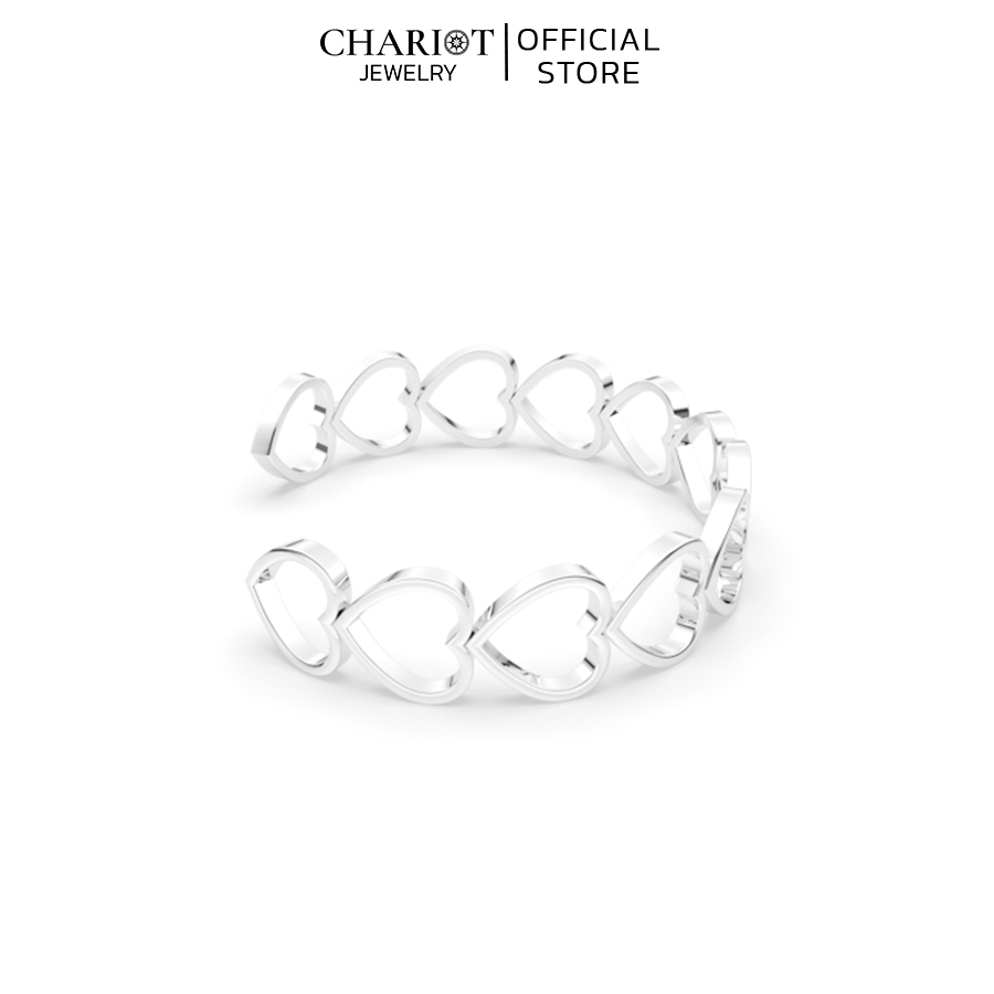 Vòng Tay Bạc BCJ133 Hình Trái Tim Nối Tiếp Chariot Jewelry