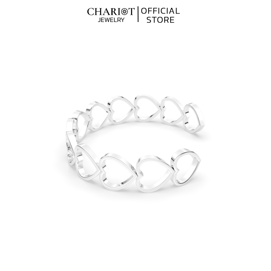 Vòng Tay Bạc BCJ133 Hình Trái Tim Nối Tiếp Chariot Jewelry