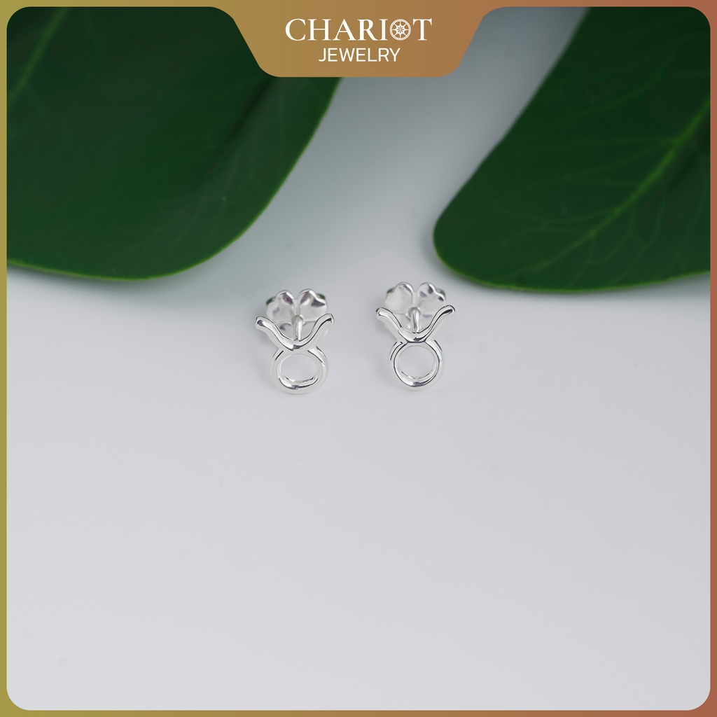 Khuyên tai bạc ECJ53 dấu ấn cung hoàng đạo ChariotJewelry