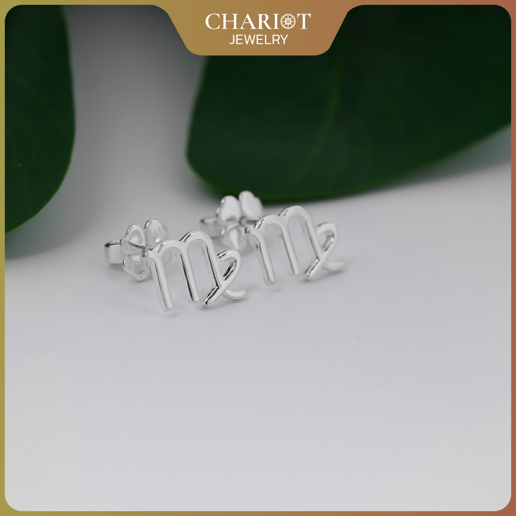 Khuyên tai bạc ECJ53 dấu ấn cung hoàng đạo ChariotJewelry