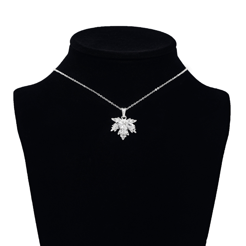 Dây chuyền DCJ85 lá phong đính đá CZ bạc 925 ChariotJewelry