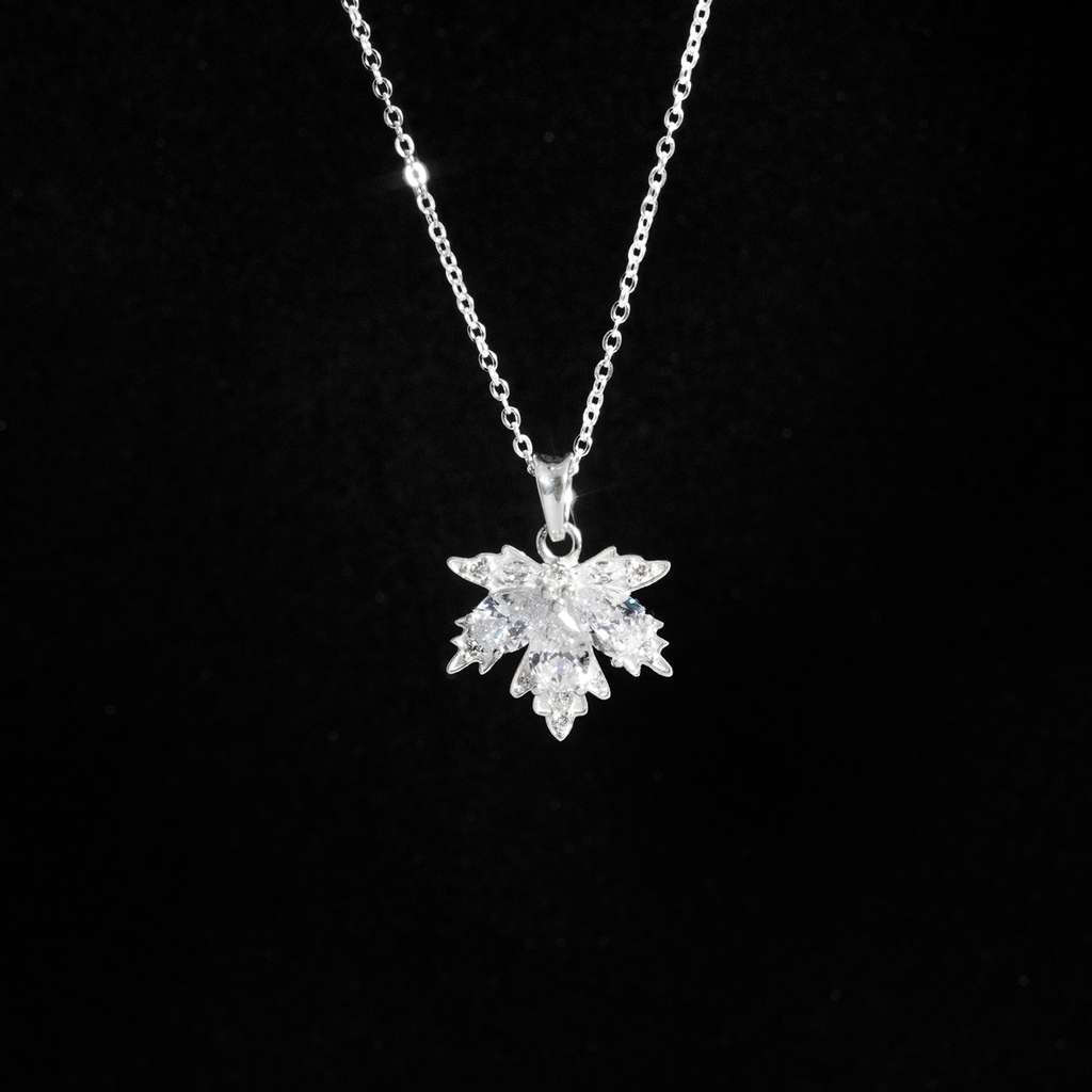 Dây chuyền DCJ85 lá phong đính đá CZ bạc 925 ChariotJewelry
