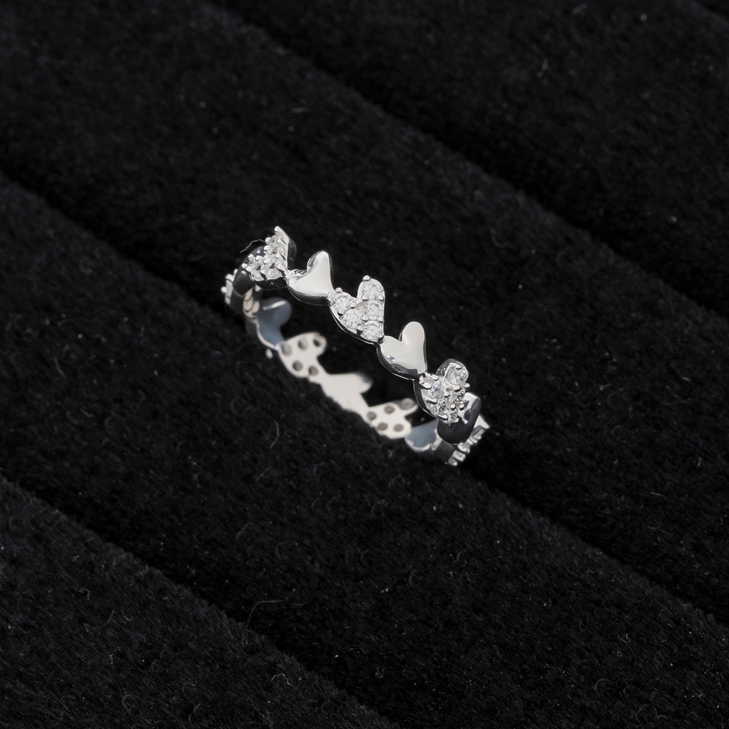 Nhẫn bạc S925 NCJ46 vòng lặp trái tim, quà tặng Valentine ý nghĩa dành cho bạn gái, Chariot Jewelry