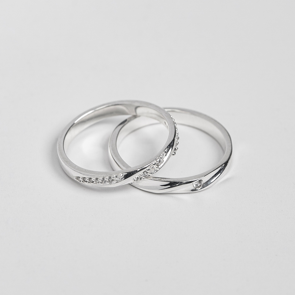 Nhẫn đôi bạc S925 nam nữ NCJ102 Fateful Union, nhẫn couple bạc, quà tặng 8-3 ý nghĩa dành tặng bạn gái, ChariotJewelry