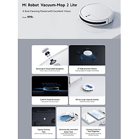 Robot Hút Bụi Xiaomi Vaccum Mop 2 Lite Diện Tích Làm Việc 150 m2 - Hàng Chính Hãng