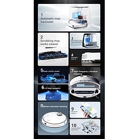 Robot Hút Bụi Lau Nhà Xiaomi Redroad G10 Thông Minh Tự Động Giặt Rẻ Diện Tích Hoạt Động 180m2 Công Suất 40W - Hàng Chính Hãng