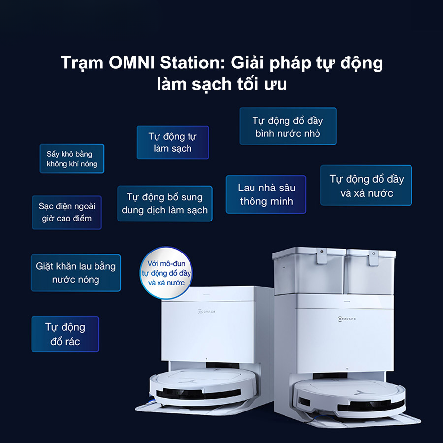 Robot Hút Bụi Lau Nhà Ecovacs T50 Pro Omni Auto - Bản Quốc Tế