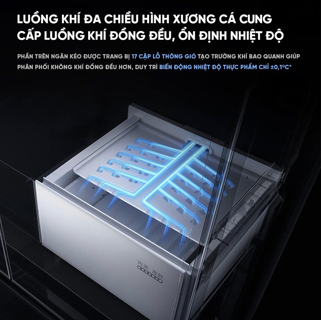 Tủ Lạnh Xiaomi Mija 560L 2026 BCD-560WFSGPDIN Làm Lạnh Kép - Làm Đá Tự Động