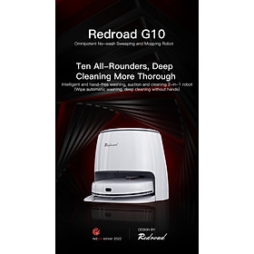 Robot Hút Bụi Lau Nhà Xiaomi Redroad G10 Thông Minh Tự Động Giặt Rẻ Diện Tích Hoạt Động 180m2 Công Suất 40W - Hàng Chính Hãng