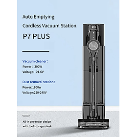 Máy Hút Bụi Không Dây Xiaomi Redkey P7 Plus Trạm Sạc Đổ Rác Tự Động Bộ Lọc 5 Lớp Lực Hút 2.5000 Pa Công Suất 300W - Hàng Chính Hãng