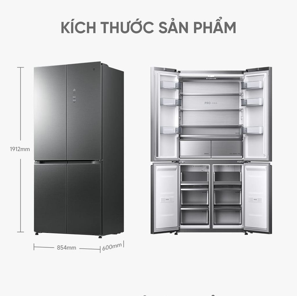 Tủ Lạnh Xiaomi Mijia 508L Pro BCD-508WTGBI 4 Cánh – Đá Pha Lê