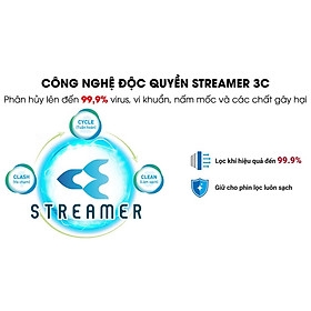 Máy Lọc Không Khí Daikin MCK55TVM6 Công nghệ Streamer 3C Tích Hợp Ion Plasma Lõi Lọc Tuổi Thọ Lên Đến 10 Năm, Diệt Khuẩn Và Lọc Sạch 99,97% Bụi Bẩn, Diện Tích Sử Dụng 40 m2, Công Suất 58W - Hàng Chính Hãng