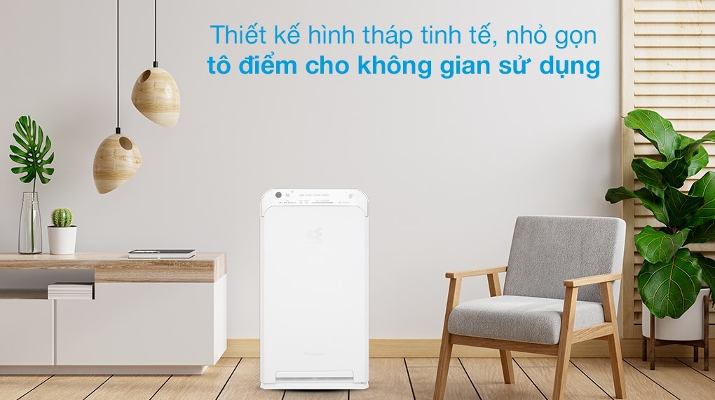 Máy Lọc Không Khí Tạo Ẩm Daikin MCK55TVM6 Công nghệ Streamer 3C Tích Hợp Ion Plasma, Lõi Lọc Tuổi Thọ Lên Đến 10 Năm, Diệt Khuẩn Và Lọc Sạch 99,97% Bụi Bẩn, Diện Tích Sử Dụng 40 m2, Công Suất 58W - Hàng Chính Hãng