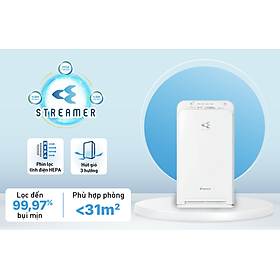Máy Lọc Không Khí Daikin MCK55TVM6 Công nghệ Streamer 3C Tích Hợp Ion Plasma Lõi Lọc Tuổi Thọ Lên Đến 10 Năm, Diệt Khuẩn Và Lọc Sạch 99,97% Bụi Bẩn, Diện Tích Sử Dụng 40 m2, Công Suất 58W - Hàng Chính Hãng