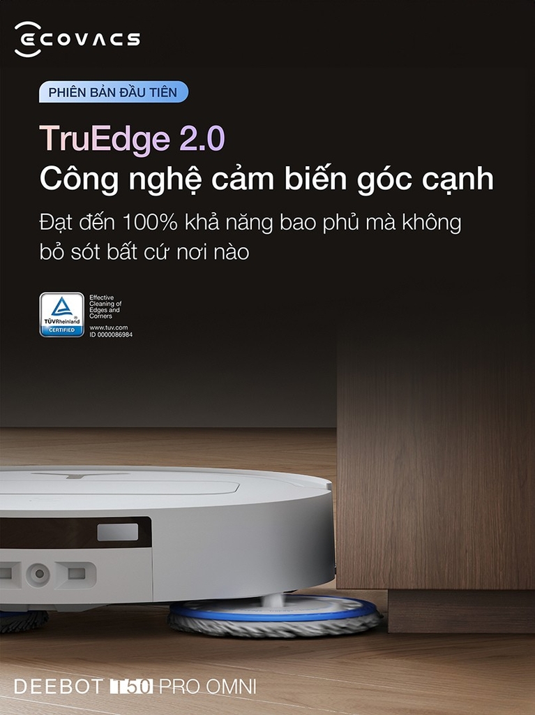 Robot Hút Bụi Lau Nhà Ecovacs T50 Pro Omni Auto - Bản Quốc Tế
