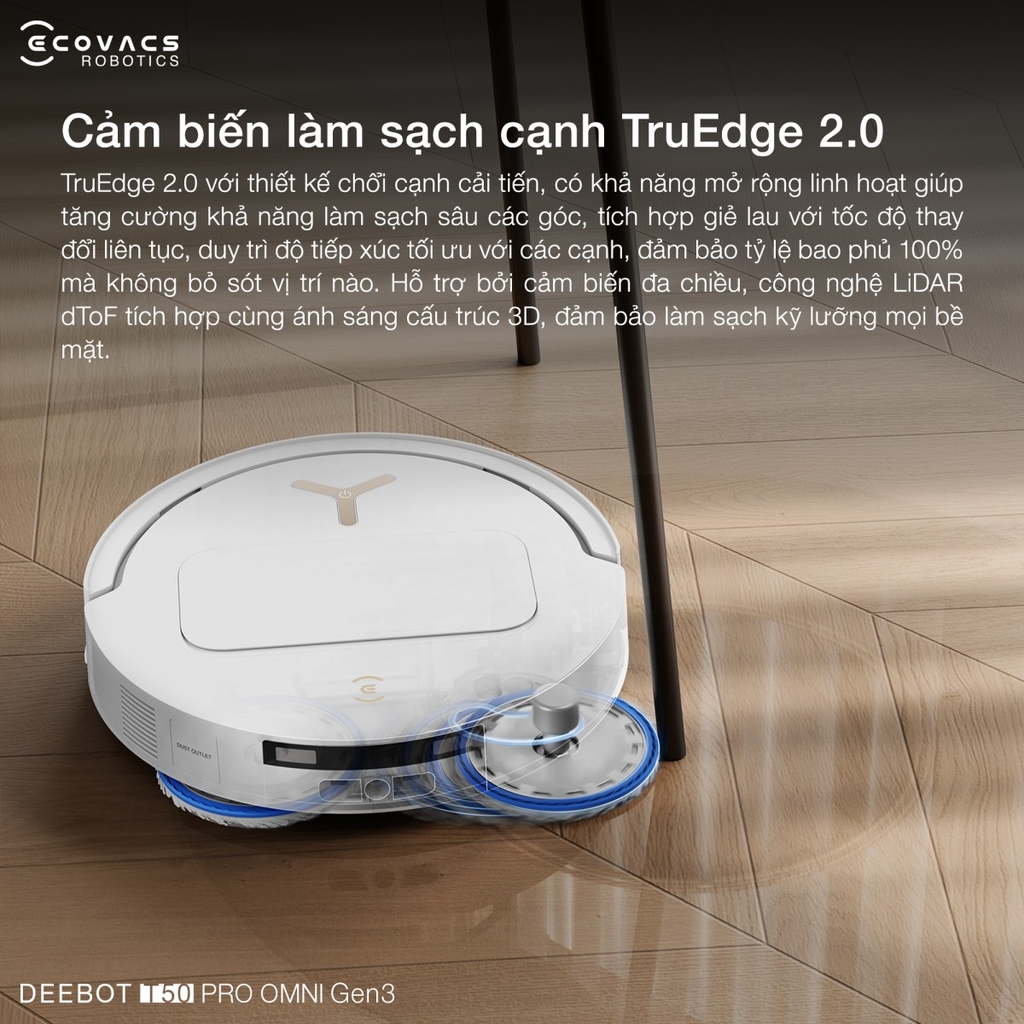 Robot Hút Bụi Lau Nhà Ecovacs Deebot T50 Pro Omni Gen 3 - Bản Quốc Tế