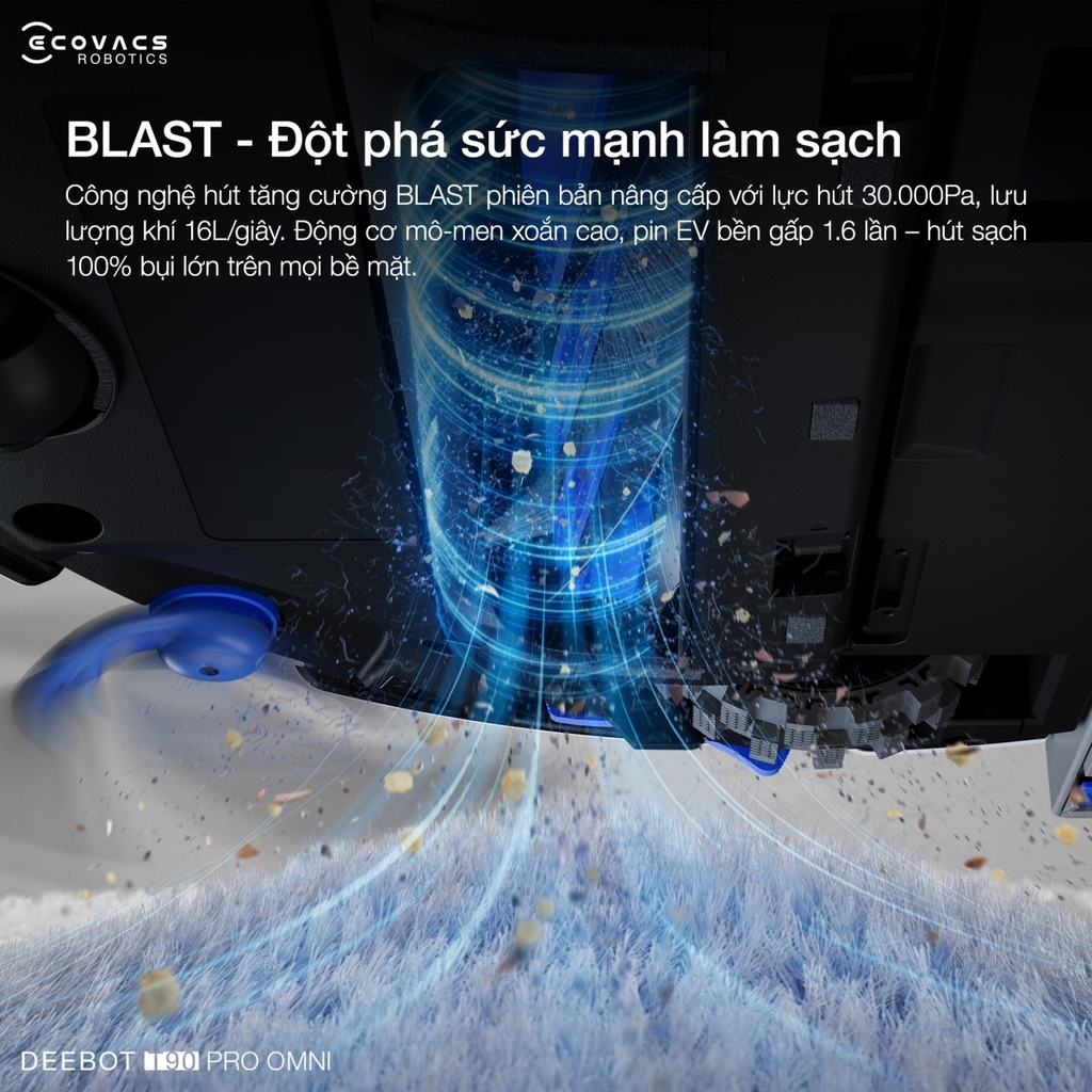 Robot Hút Bụi Lau Nhà Ecovacs Deebot T90 Pro Omni - Bản Quốc Tế