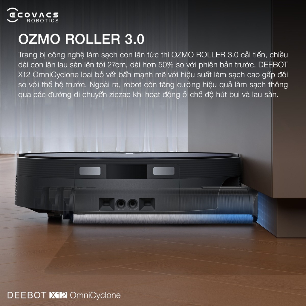 Robot Hút Bụi Lau Nhà Ecovacs Deebot X12 OmniCyclone – Bản Quốc Tế