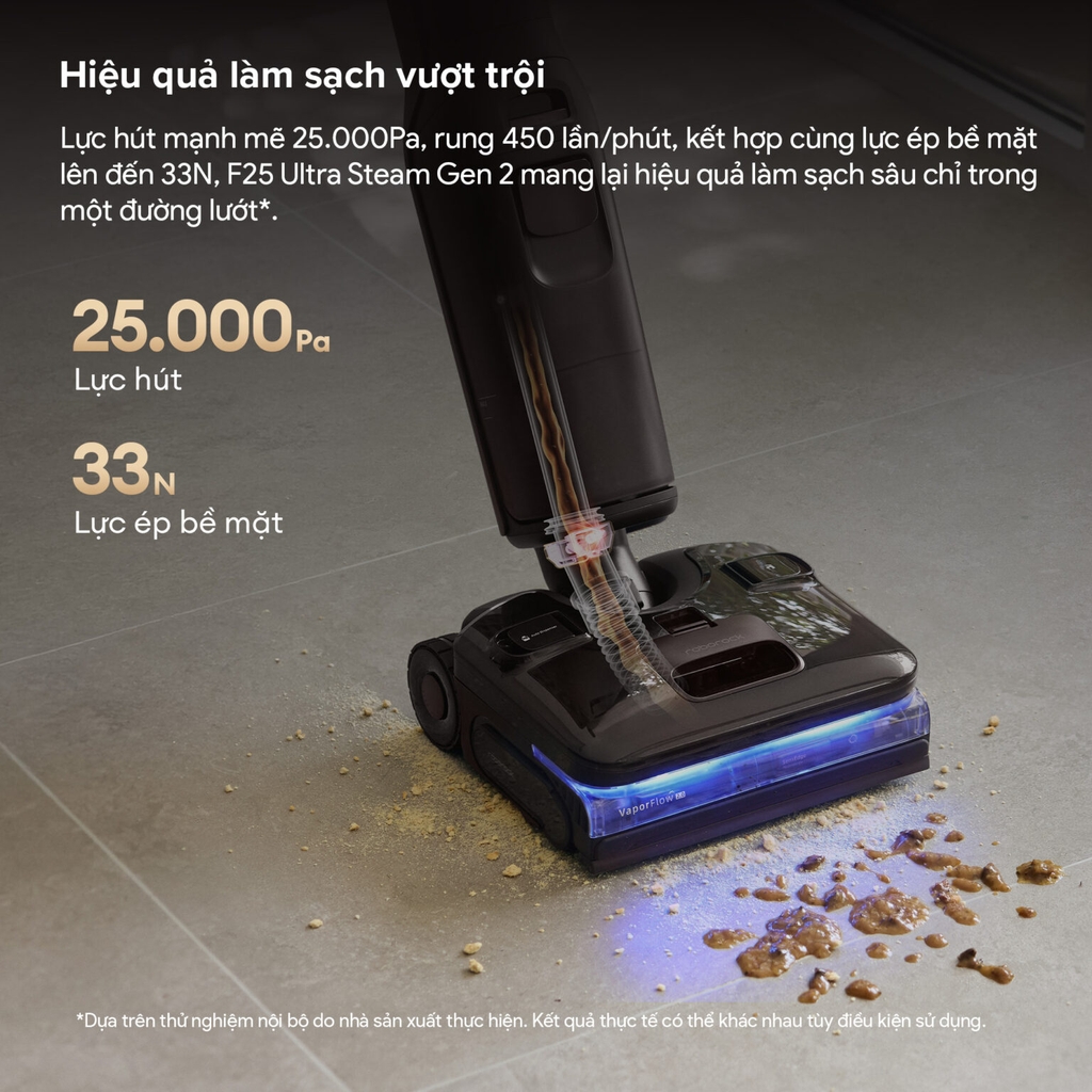 Máy Lau Nhà Roborock F25 Pro Steam Gen 2 Combo | Lực Hút 25.000 Pa