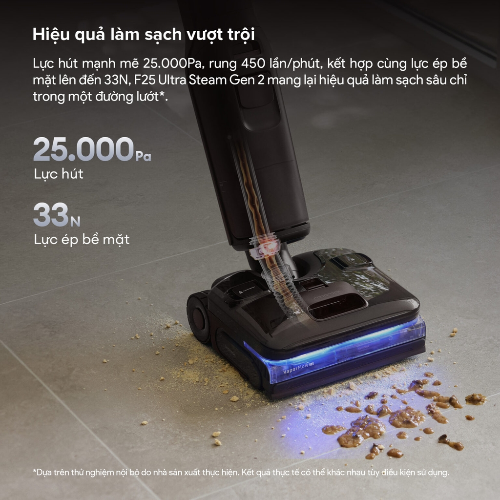 Máy Lau Nhà Roborock F25 Ultra Steam Gen 2 | Lực Hút 25.000 Pa