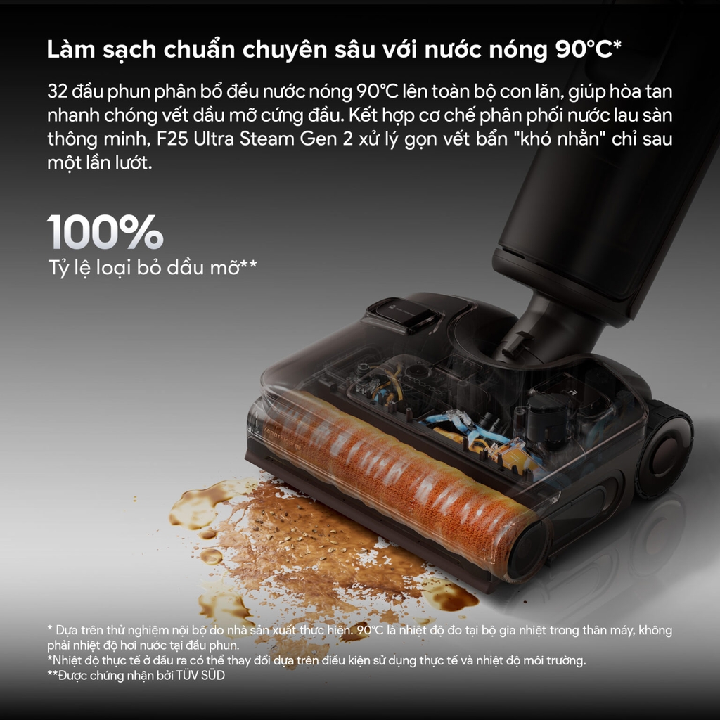 Máy Lau Nhà Roborock F25 Ultra Steam Gen 2 | Lực Hút 25.000 Pa