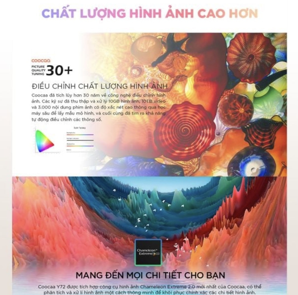 Google Tivi Coocaa 70 Inch 4K/60HZ Model 70Y72 - Chính Hãng