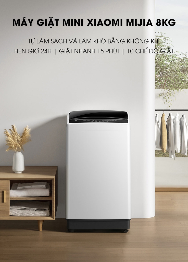 Máy Giặt Xiaomi Mijia 8Kg MJ203 – 10 Chế Độ Giặt
