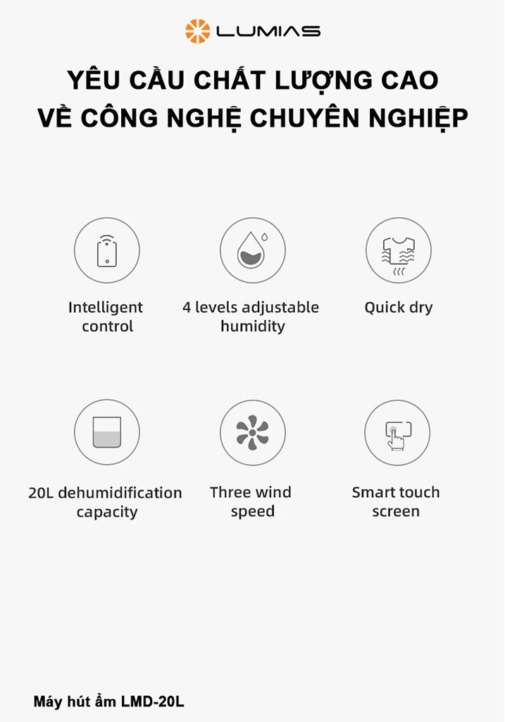 Máy Hút Ẩm Lumias LMD-20L - Bản Quốc Tế