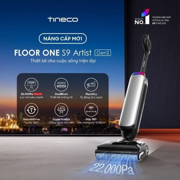 Máy Hút Bụi Lau Nhà Tineco Station S9 Artist  - Bản Quốc Tế